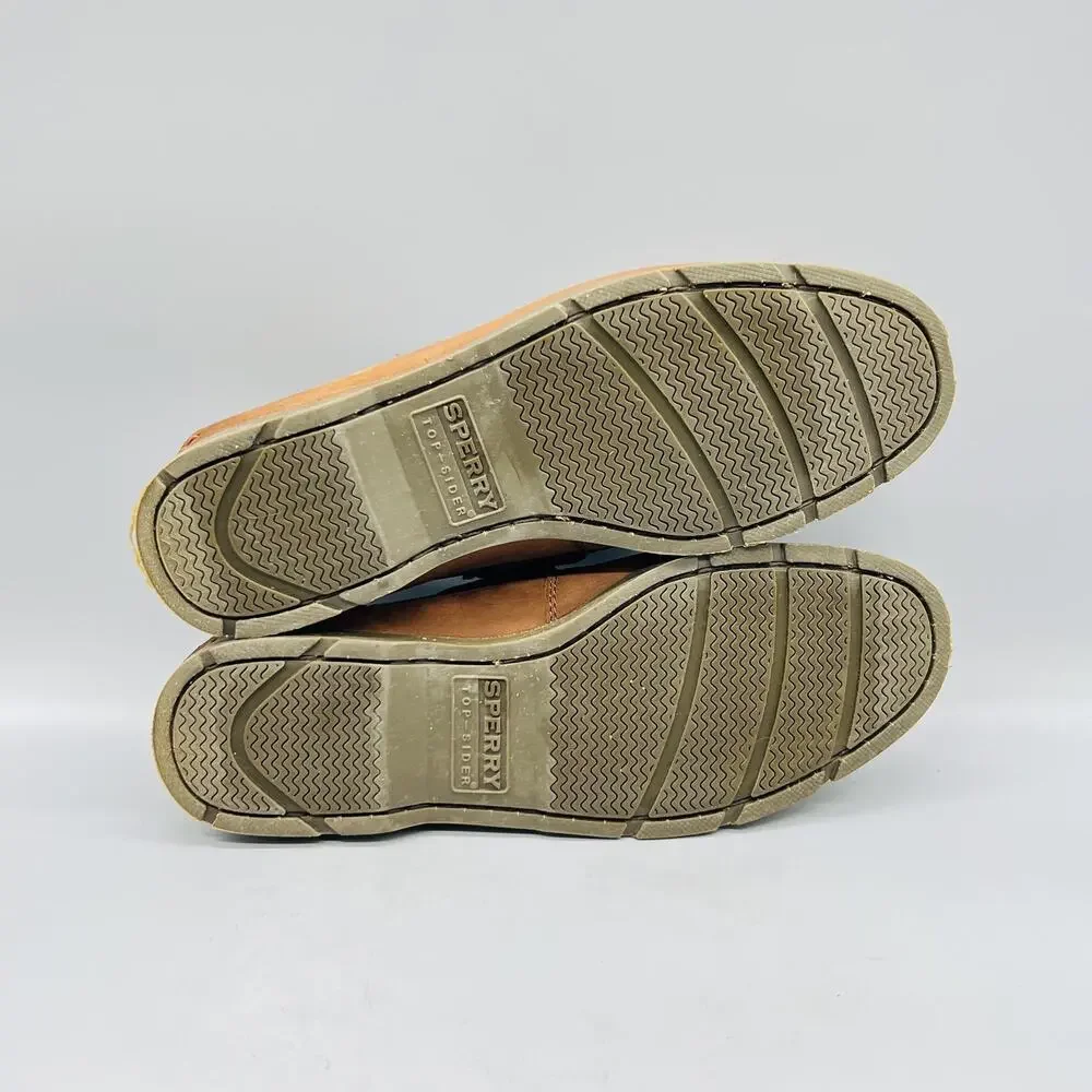 Sperry Shoes Men 8.5 Brown Nubuck Top Sider Boat Moc Toe Casual Comfort Nautical